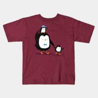 Dad Penguin and his kids Kids T-Shirt